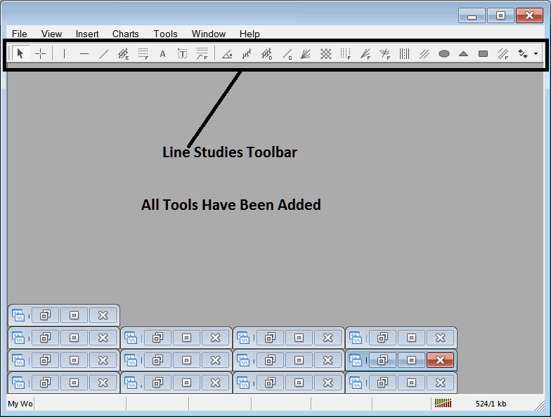 All Tools on Line Studies Toolbar in the MT5 Platform - MetaTrader 5 BTCUSD Chart Line Studies Toolbar PDF