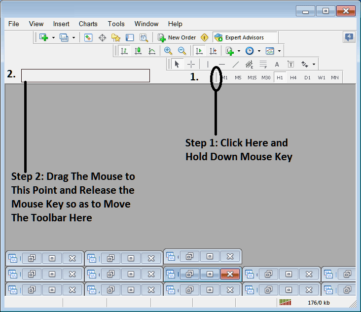 How to Move a Chart Toolbar in MT5 - BTCUSD Trading MT5 Charts Tool Bars PDF - MT5 Bitcoin Toolbars