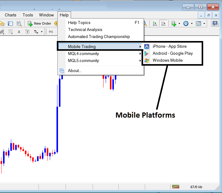 Mobile Trading Platforms Menu on the MetaTrader 5 Platform - MetaTrader 5 Bitcoin Trading Platform Setup PDF