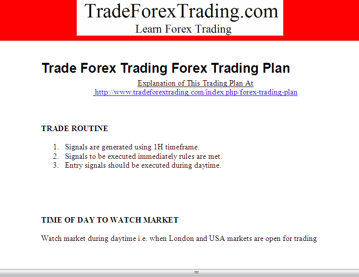 Example of a Written Bitcoin Trading Schedule - Example of a Written BTCUSD Crypto Trading Plan